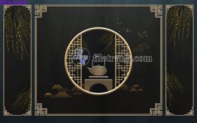 Tải file File in tranh tường hiện đại FTS3696 (gốc) chủ đề phong thủy