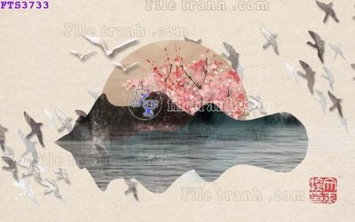 File ảnh File in tranh tường hiện đại FTS3733 (gốc) trang trí khách sạn