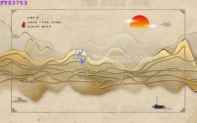 File in lụa File in tranh tường hiện đại FTS3753 (hoa văn) File in tranh tường hiện đại FTS3753