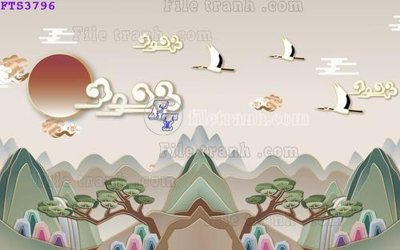 File tranh File in tranh tường hiện đại FTS3796 (file gốc) chủ đề phong thủy