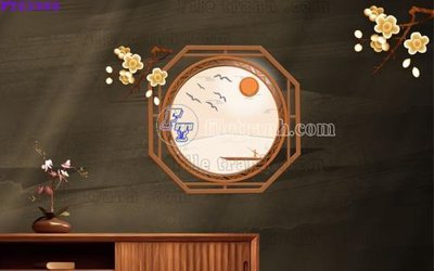 File in lụa File in tranh tường hiện đại FTS3908 (hoa văn) File in tranh tường hiện đại FTS3908