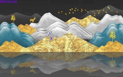 File gốc File in tranh tường hiện đại FTS3948 (in lụa) họa tiết 3D