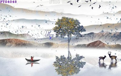 File tranh File in tranh tường hiện đại FTS4048 (gốc) chủ đề thành phố