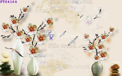 File tranh File in tranh tường hiện đại FTS4164 (bản gốc) in lụa dán tường