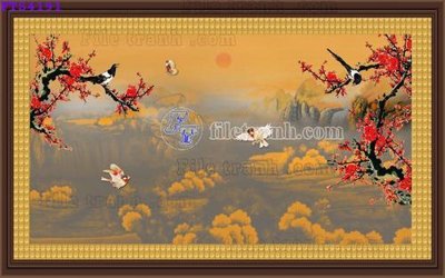 File in trần File in tranh tường hiện đại FTS4191 (bản gốc) hoa văn