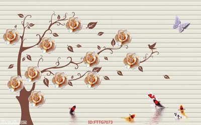 File gốc Tranh tường 3d tối giản hiện đại FTTG7073 (in lụa) họa tiết 3D