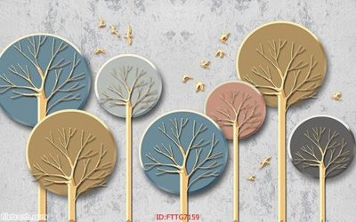 File in ấn Tranh tường 3d tối giản hiện đại FTTG7159 (bản gốc) chất lượng cao