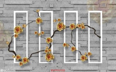 File ảnh Tranh tường 3d tối giản hiện đại FTTG7255 (gốc) cho trang trí nội thất