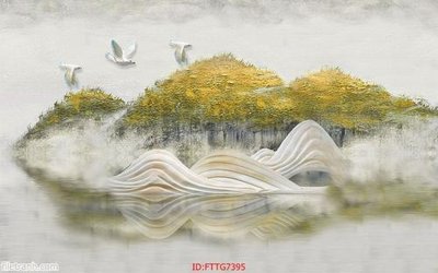 File in trần Tranh tường 3d tối giản hiện đại FTTG7395 (bản gốc) phong cảnh