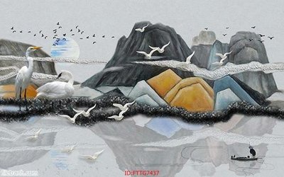 Tải file Tranh tường 3d tối giản hiện đại FTTG7437 (ảnh gốc) in gạch men