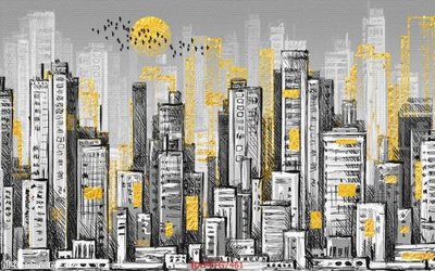 File tranh Tranh tường 3d tối giản hiện đại FTTG7461 (gốc) in trên kính