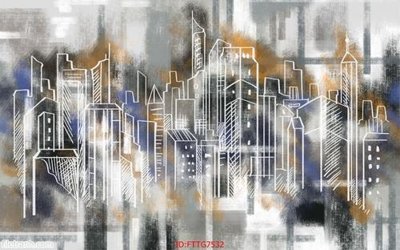 File gốc Tranh tường 3d tối giản hiện đại FTTG7532 (in lụa) hoa văn cổ điển