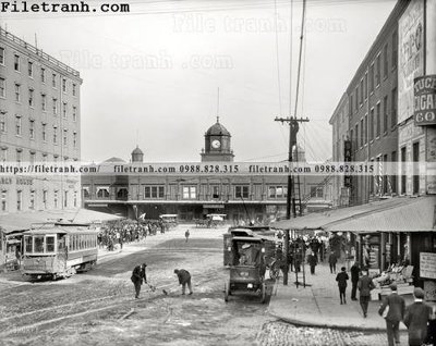File tranh Ferry Terminal_ 1905 (gốc) chủ đề con người