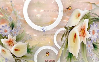 File in lụa File tranh giả ngọc GN115 (hoa văn) File tranh giả ngọc GN115