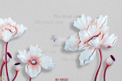File in trần File tranh giả ngọc GN123 (file gốc) hoa văn 3D
