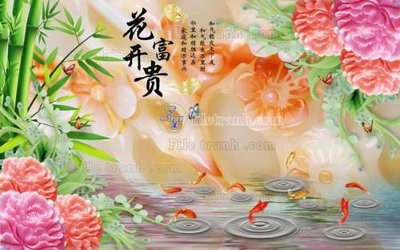 File gốc File tranh in tường giả ngọc GN2011 (in tráng gương) hiện đại