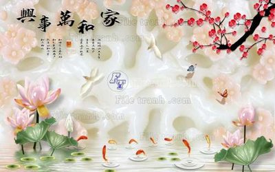 Ảnh gốc File tranh in tường giả ngọc GN2079 (độ nét cao) in tráng gương