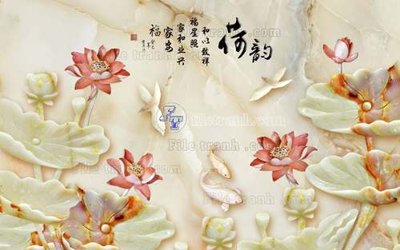 Tải file File tranh in tường giả ngọc GN2210 (gốc) chủ đề hoa sen