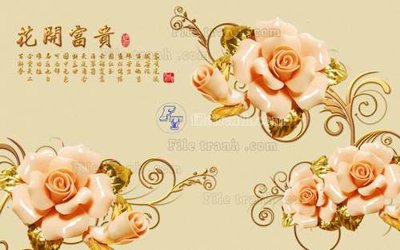 File in trần File tranh in tường giả ngọc GN2212 (file gốc) phong thủy