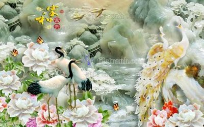 File tranh File tranh in tường giả ngọc GN2268 (bản gốc) in lụa 3D