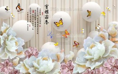 File gốc File tranh in tường giả ngọc GN2326 (in lụa) chi tiết cao