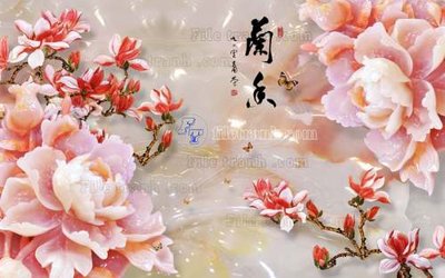 File in lụa File tranh in tường giả ngọc GN2402 (tân cổ điển) File tranh in tường giả ngọc GN2402