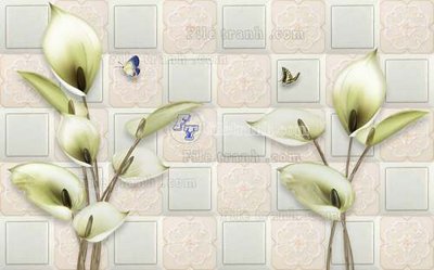 File in trần File tranh in tường giả ngọc GN2412 (bản gốc 3D) sống động