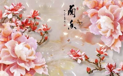 File gốc File tranh in tường giả ngọc GN3069 (in tráng gương) sang trọng