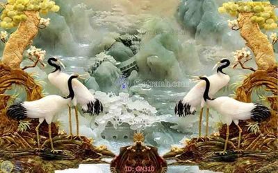 File gốc File tranh giả ngọc GN310 (in lụa) họa tiết 3D