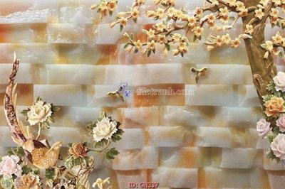 File gốc File tranh giả ngọc GN337 (in lụa) trang trí tường