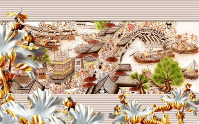 File in trần File tranh in tường giả ngọc GN3713 (bản gốc) mây trời