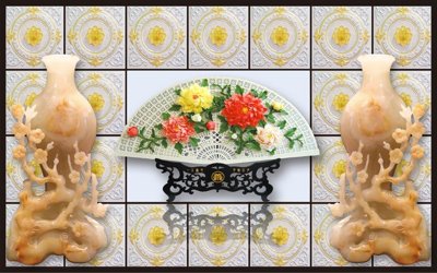 File gốc File tranh in tường giả ngọc GN3866 (in tráng gương) ốp tường