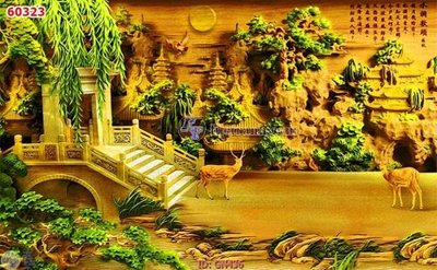 File ảnh File tranh giả ngọc GN436 (gốc) cho trang trí nội thất