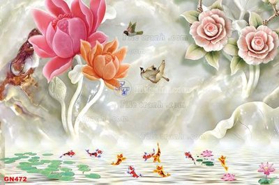 File in lụa File tranh giả ngọc GN472 (phong cảnh) File tranh giả ngọc GN472