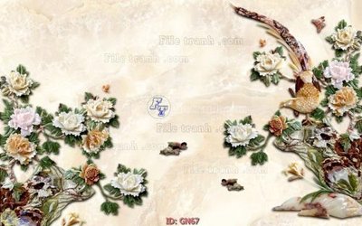 File in trần File tranh giả ngọc GN67 (bản gốc) mây trời