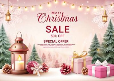 File gốc File phông sân khấu background banner giáng sinh noel 2025 GS1022 (in lụa) họa tiết 3D
