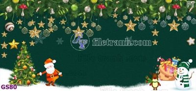 File tranh File phông cây thông giáng sinh GS80 (bản gốc) in lụa dán tường