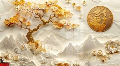 Ảnh gốc File tranh gốc in tranh tường nền tổng hợp H10377 (độ nét cao) in tráng gương