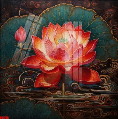 Ảnh gốc file in lụa File tranh gốc in tranh tường nền tổng hợp H11756 chi tiết