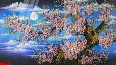 File gốc File tranh gốc in tranh tường nền tổng hợp H12024 (in lụa) họa tiết 3D