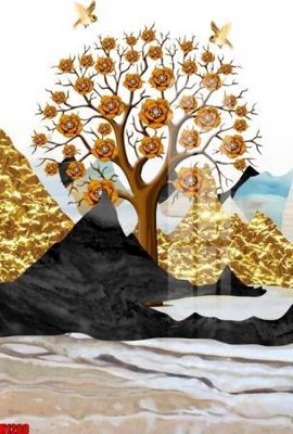 File gốc File tranh decor tranh bộ treo tường tổng hợp H1288 (in lụa) họa tiết 3D