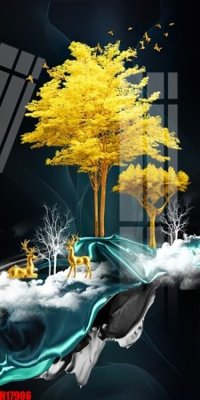 File gốc File tranh gốc in tranh tường nền tổng hợp H17906 (in lụa) hoa văn cổ điển