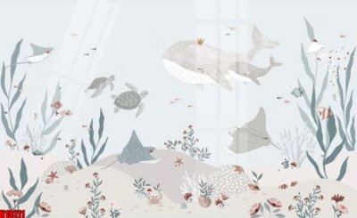 Download file gốc File tranh gốc in tranh tường nền tổng hợp H18111 (in lụa) tranh 3D