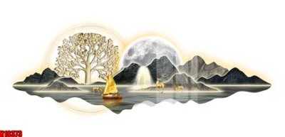 File PSD File tranh gốc in tranh tường nền tổng hợp H18373 (gốc) nhiều lớp (multi-layer)