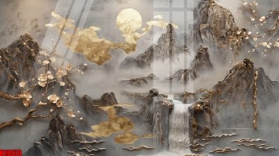 File gốc File tranh gốc in tranh tường nền tổng hợp H19573 (in tráng gương) ốp tường