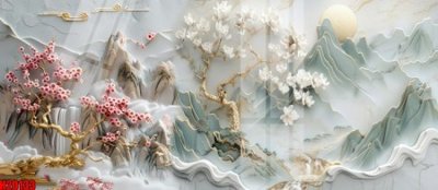 File in trần File tranh gốc in tranh tường nền tổng hợp H20133 (file gốc) phong thủy