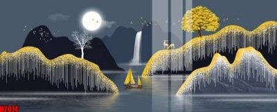 File gốc File tranh decor tranh bộ treo tường tổng hợp H2074 (in tráng gương) nghệ thuật