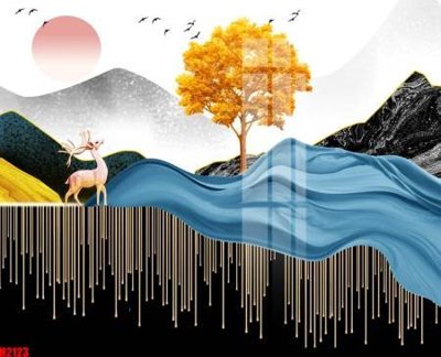 File in lụa File tranh decor tranh bộ treo tường tổng hợp H2123 (chất lượng cao) File tranh decor tranh bộ treo tường tổng hợp H2123