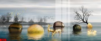 Mua file gốc File tranh decor tranh bộ treo tường tổng hợp H2176 (in ấn) tại Filetranh.com