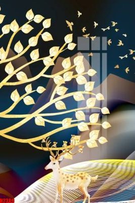 Hình ảnh file gốc in trần nhà File tranh decor tranh bộ treo tường tổng hợp H2389